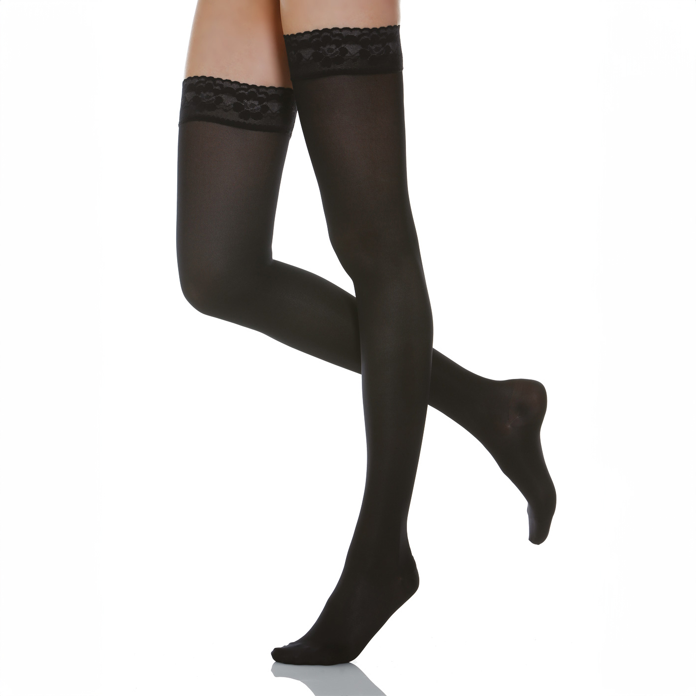 Micorfiber stay-up 70 DEN 770M - 770m calze elastiche compressive calza autoreggente microfiber 70 nero  - 770M (4)